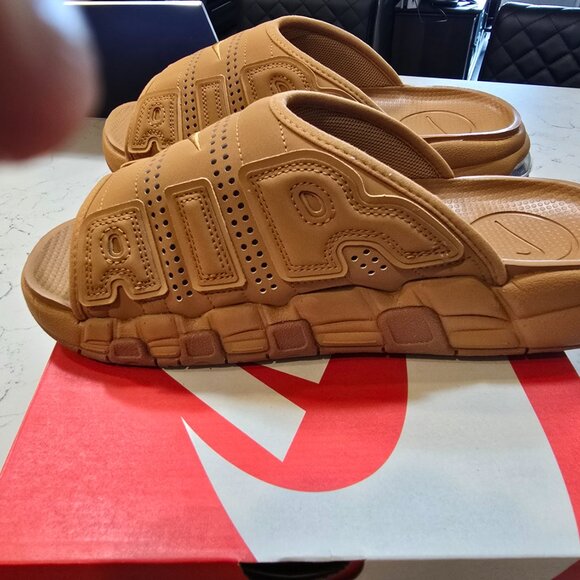 Nike Air More Uptempo Slide Brown Flax FZ3116 200 Mens Size 10 NEW - Picture 4 of 14
